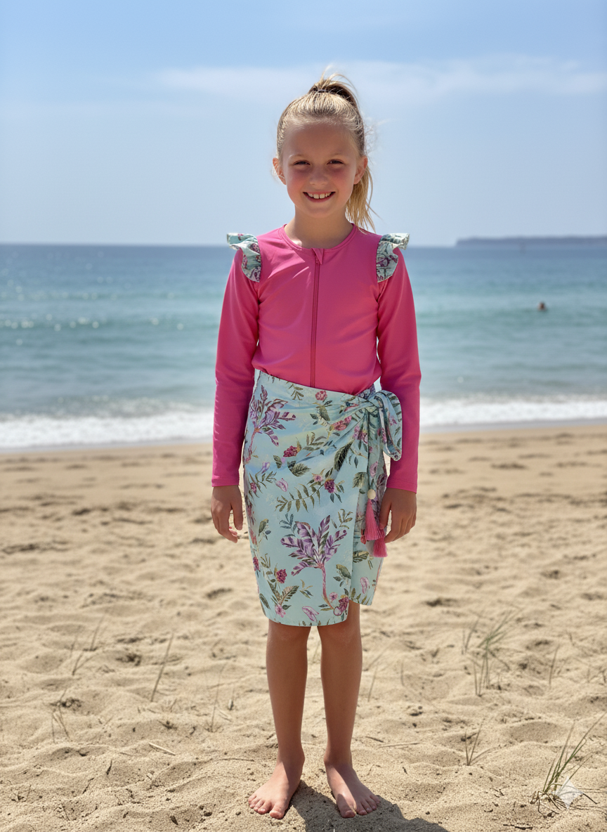 AQUA TLALI FUCSIA - LITTLE TIDERS - SWIM DUO